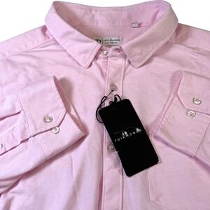 7 DIAMONDS Long‎ Sleeve Stretch Oxford Button Up Shirt Pink Size XXL NEW